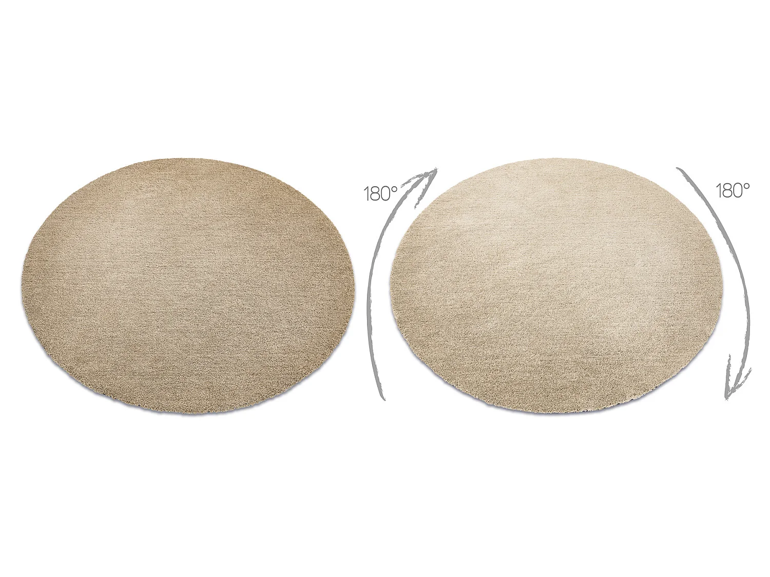 Tapis moderne lavable LATIO 71351050 cercle beige cercle 120 cm
