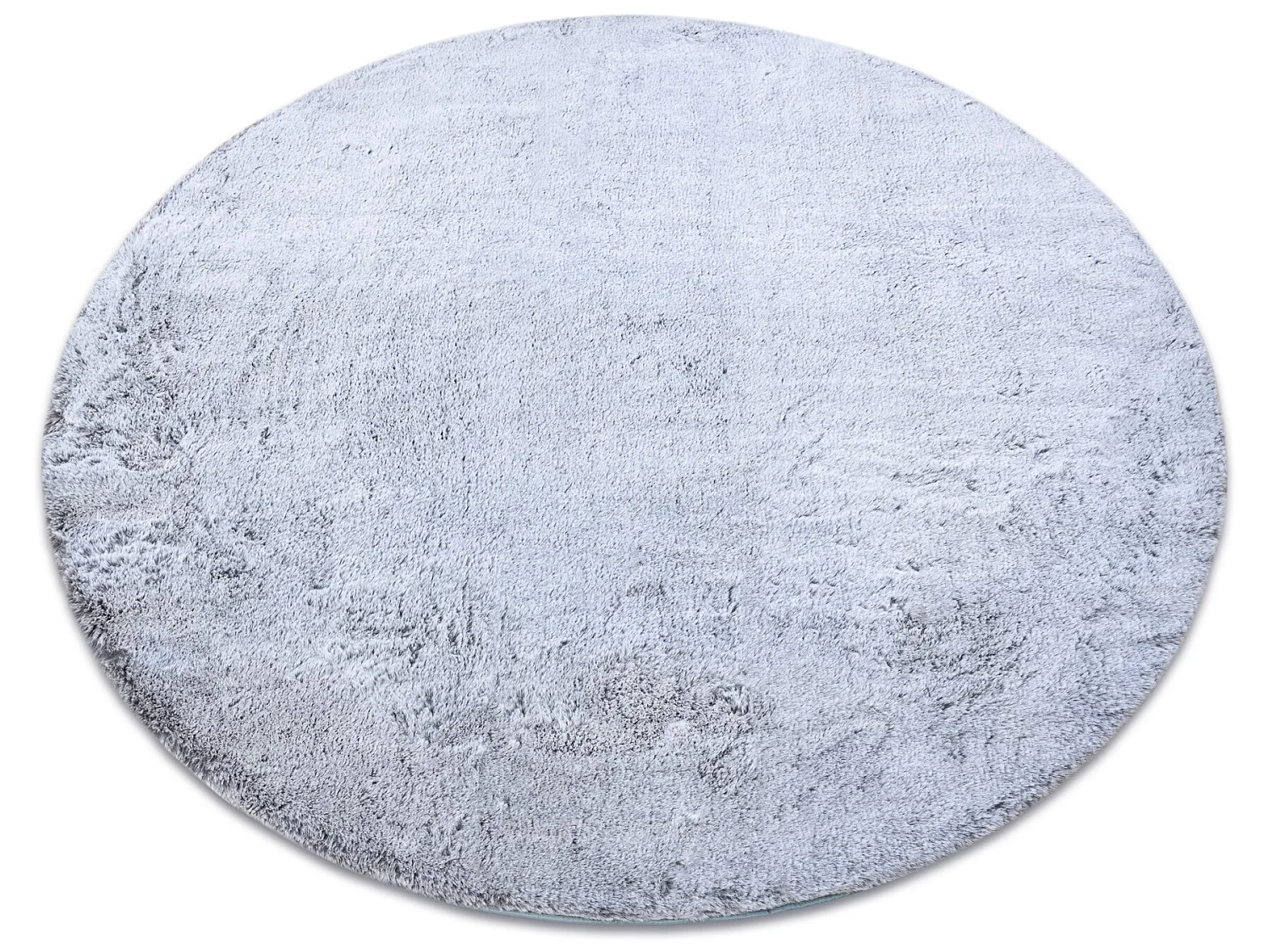 Tapijt LAPIN Shaggy ROND grijskleuring / ivoor, anti slip , Wasbaar , cercle 80 cm