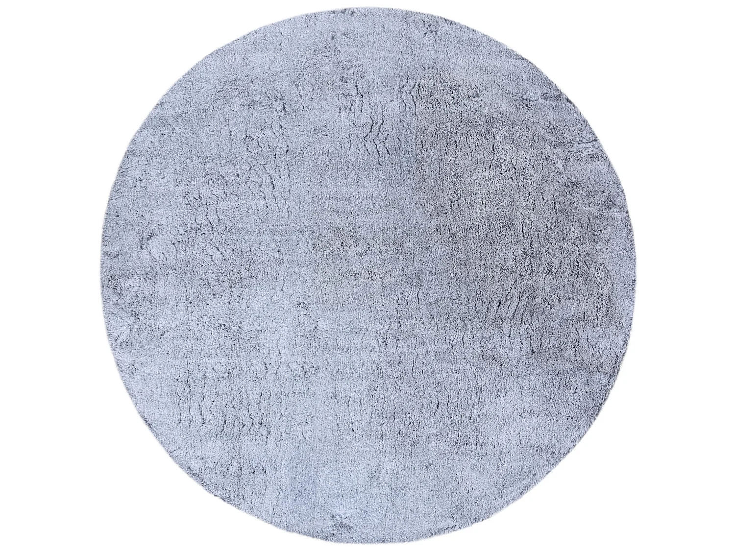 Tapijt LAPIN Shaggy ROND grijskleuring / ivoor, anti slip , Wasbaar , cercle 80 cm