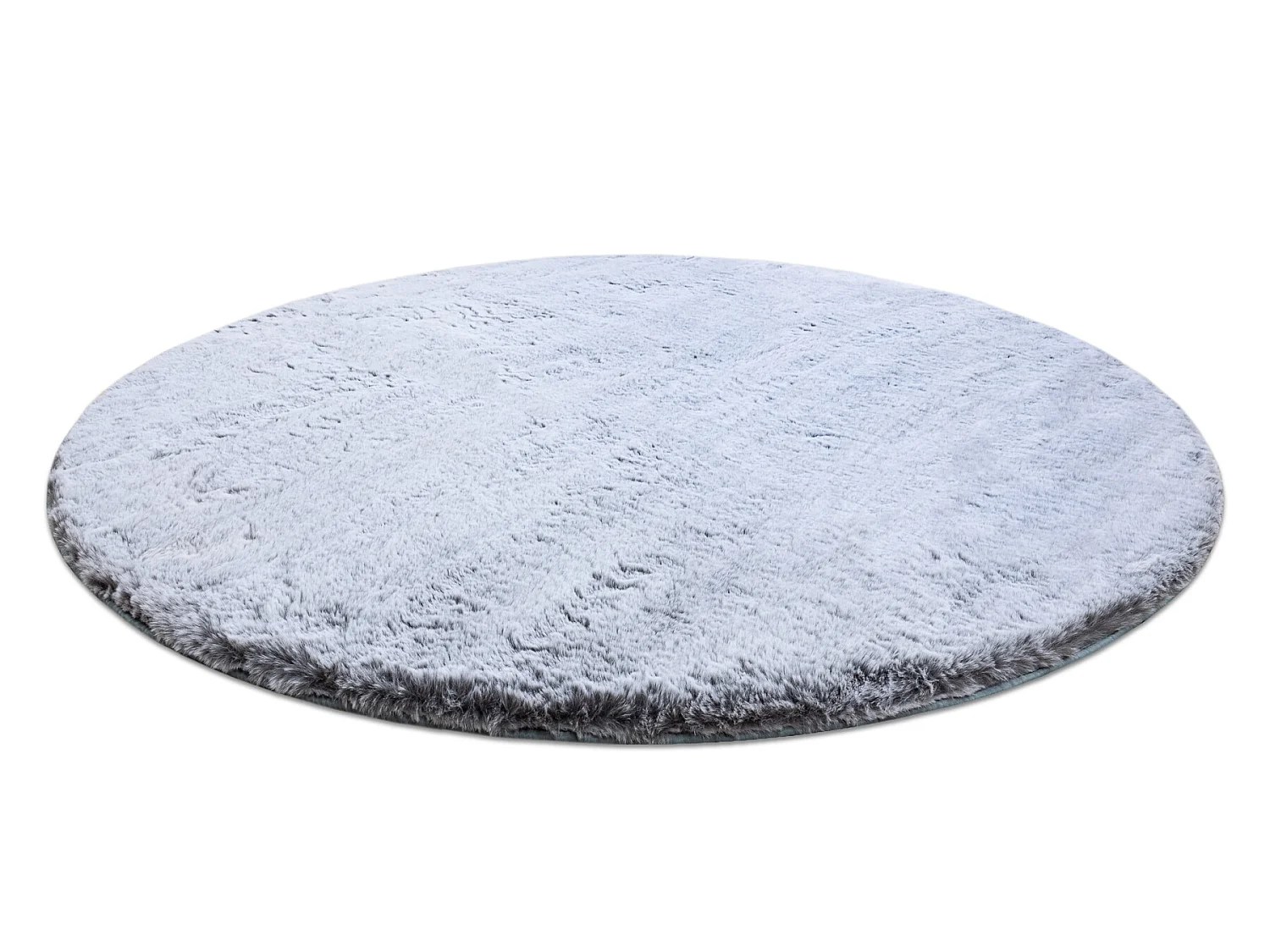 Tapijt LAPIN Shaggy ROND grijskleuring / ivoor, anti slip , Wasbaar , cercle 80 cm
