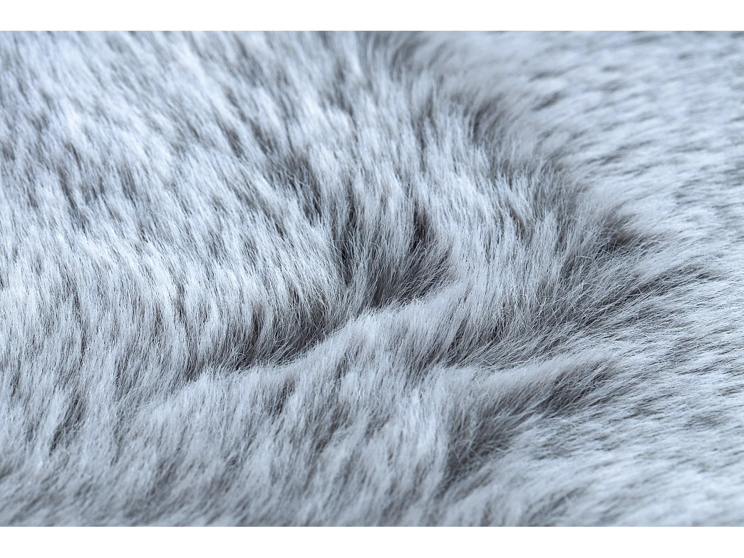 Tapijt LAPIN Shaggy ROND grijskleuring / ivoor, anti slip , Wasbaar , cercle 80 cm