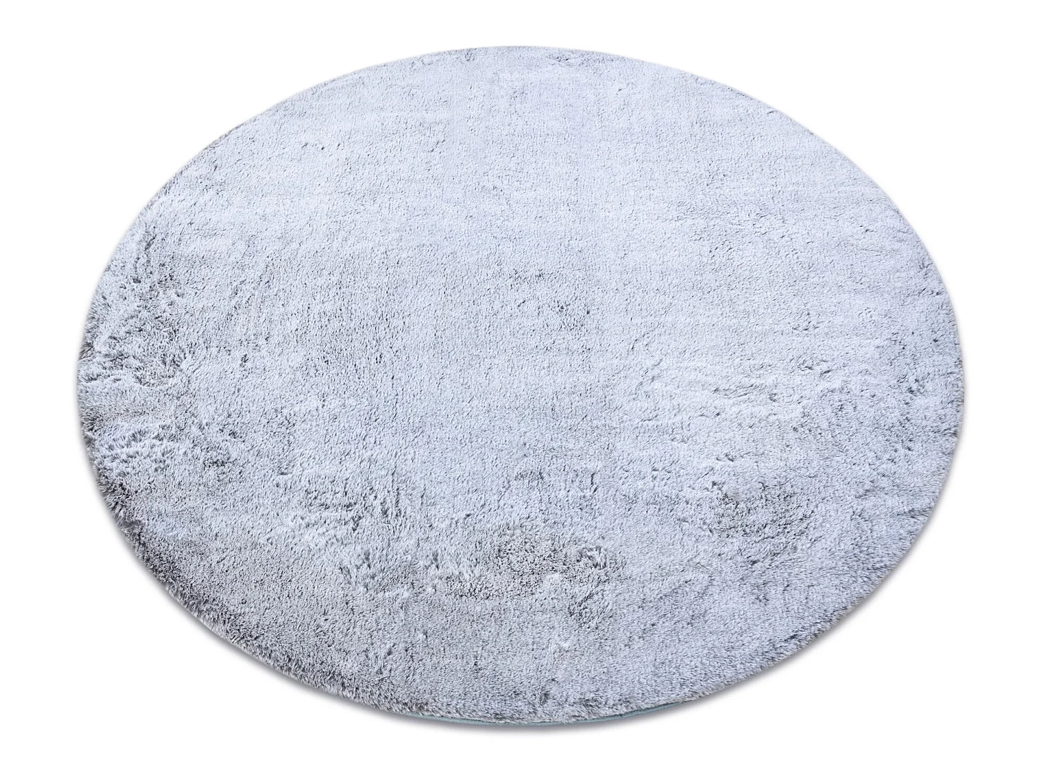 Tapijt LAPIN Shaggy ROND grijskleuring / ivoor, anti slip , Wasbaar , cercle 80 cm