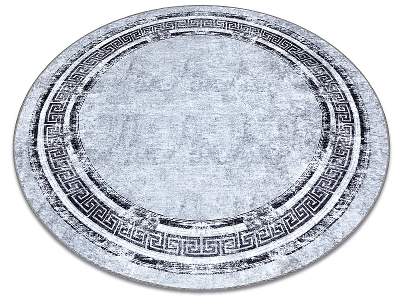 Tapis lavable MIRO 51254.802 cercle Marbre, grec antidérapant - gris  cercle 80 cm