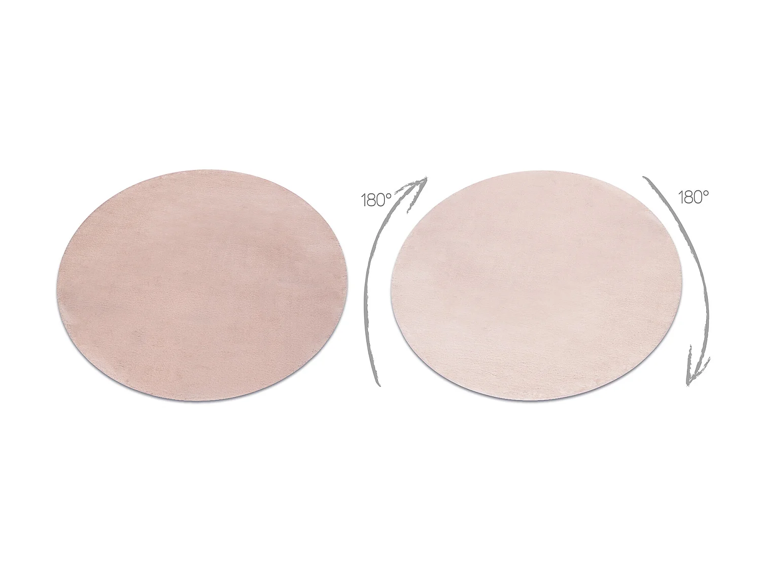 Tapis cercle POSH Shaggy pâle très épais, en peluche, antidérapant cercle 80 cm