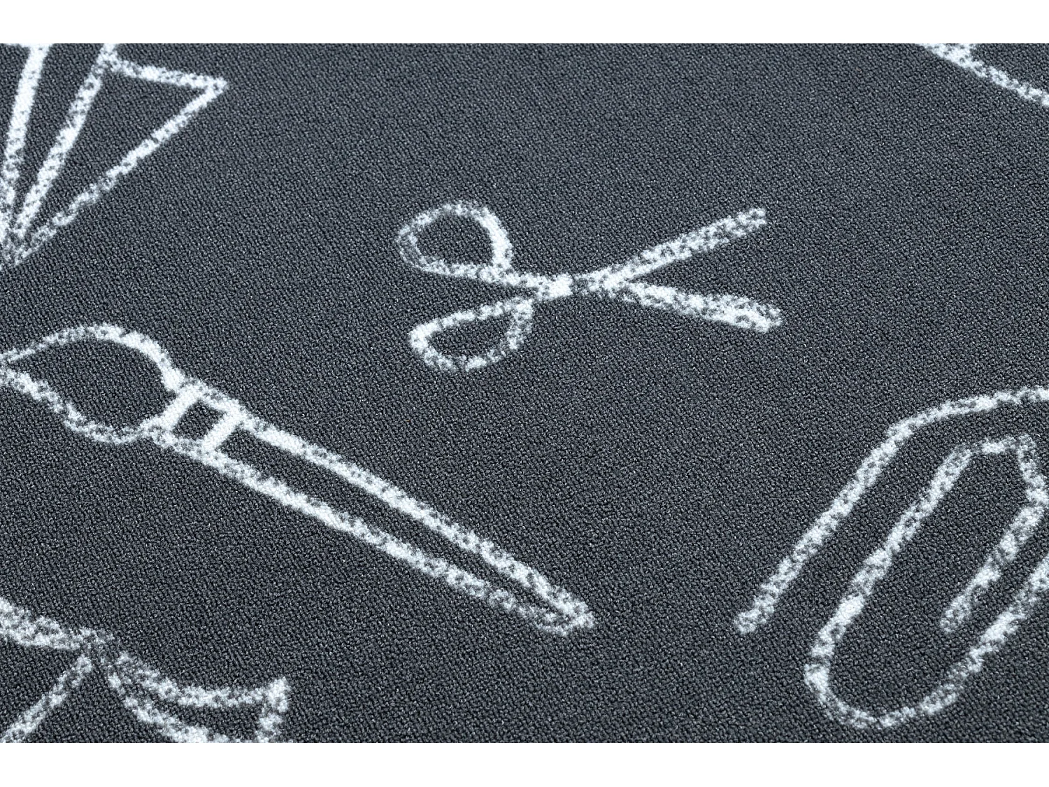 Tapijt voor kinderen SCHOOL ROND school, kinderen grijskleuring cercle 133 cm