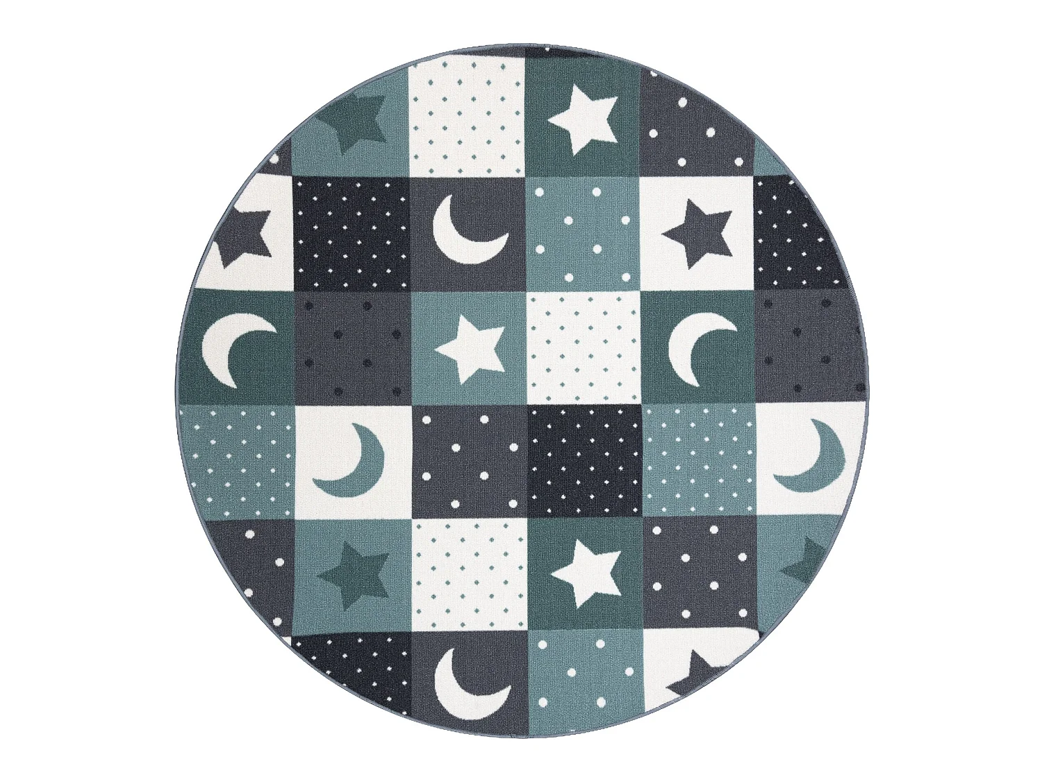 Tapis pour enfants STARS cercle étoiles turquoise / gris cercle 150 cm