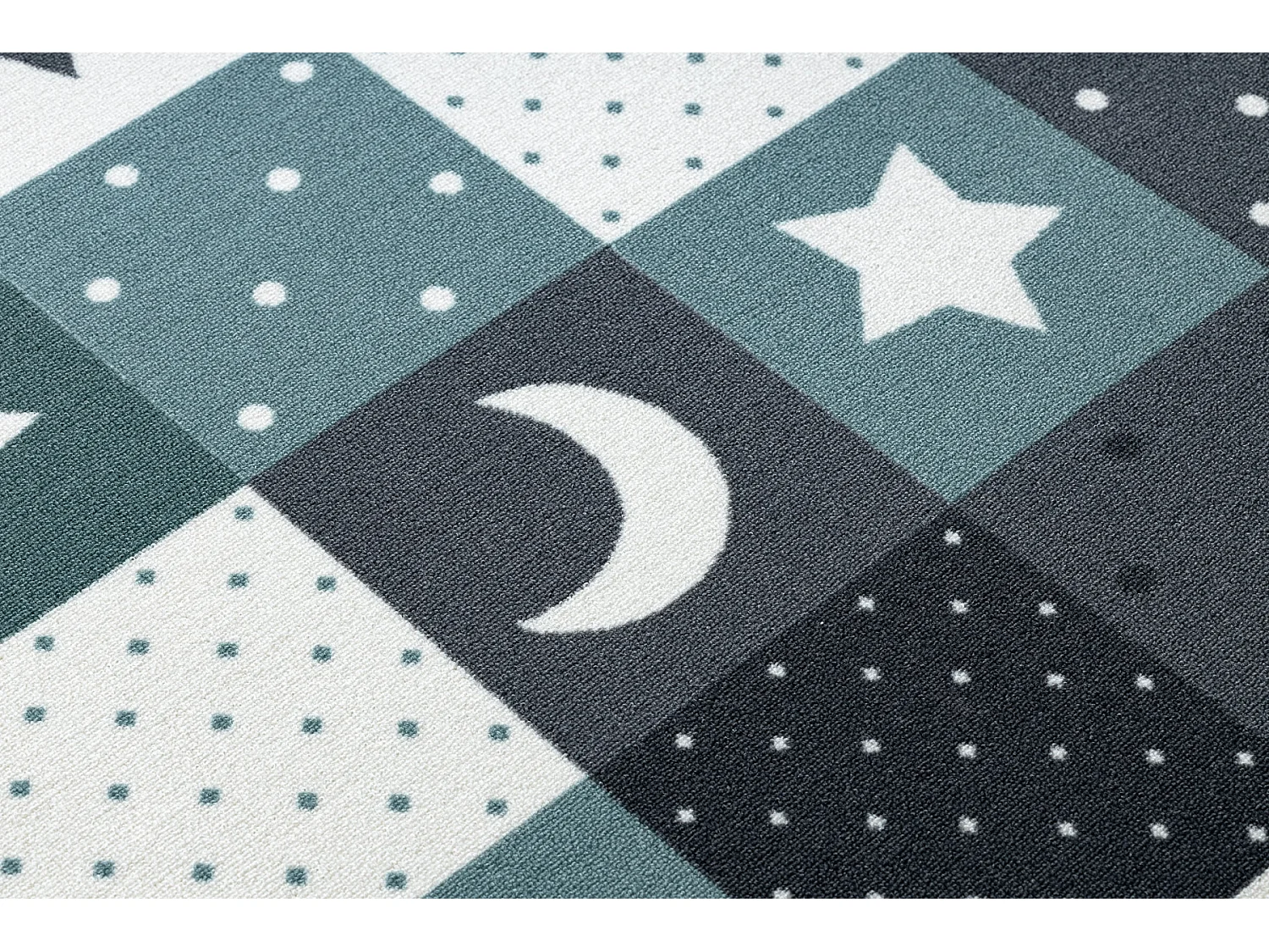 Tapis pour enfants STARS cercle étoiles turquoise / gris cercle 150 cm