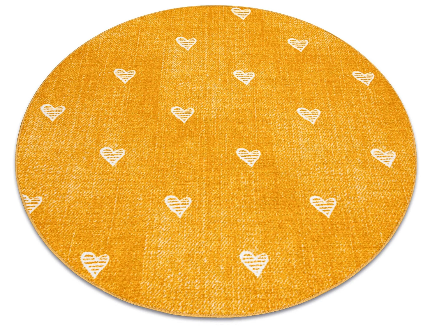 Tapijt voor kinderen HEARTS ROND Jeans gewreven , harten, kinderen - o cercle 150 cm