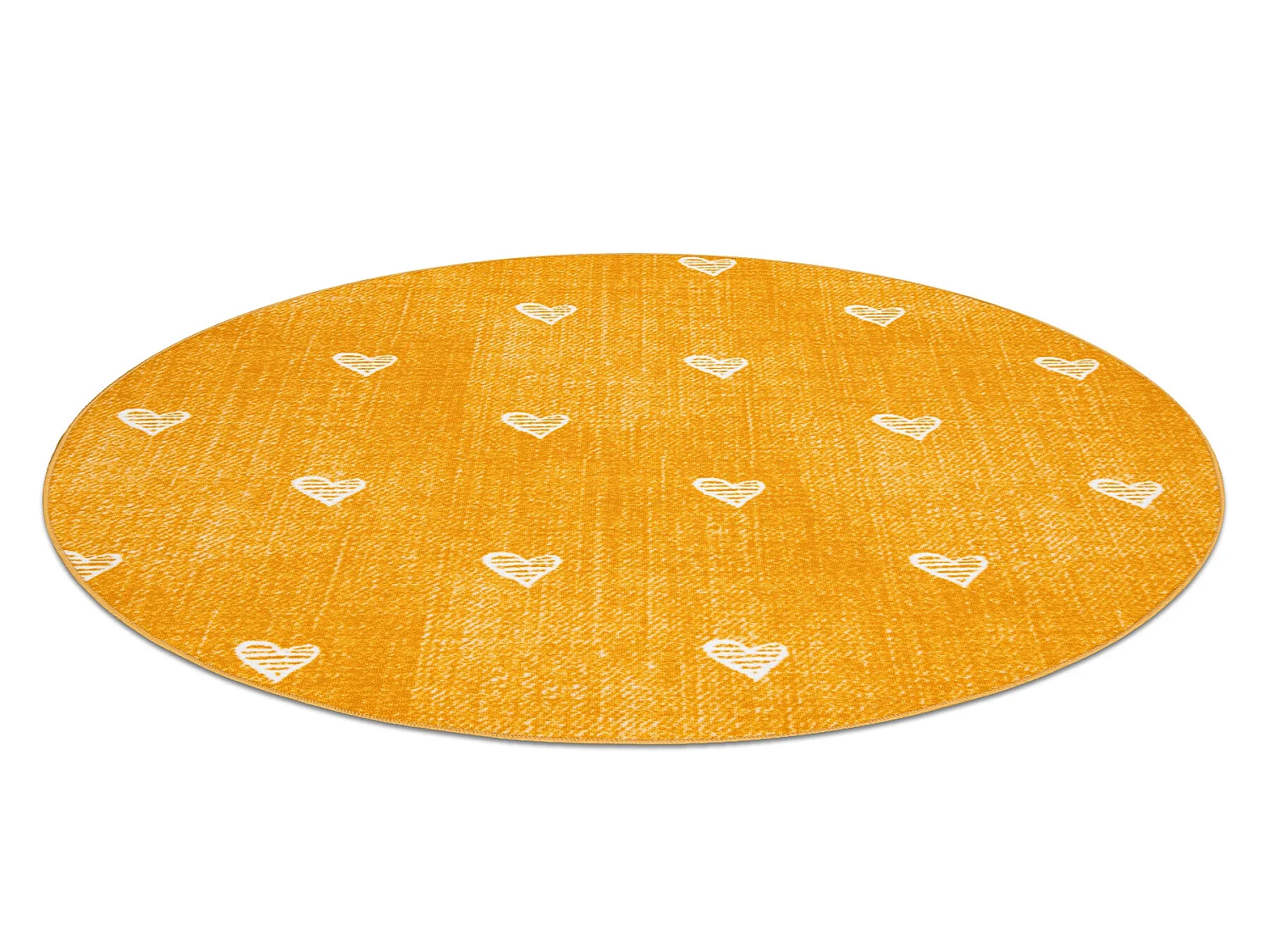 Tapijt voor kinderen HEARTS ROND Jeans gewreven , harten, kinderen - o cercle 150 cm