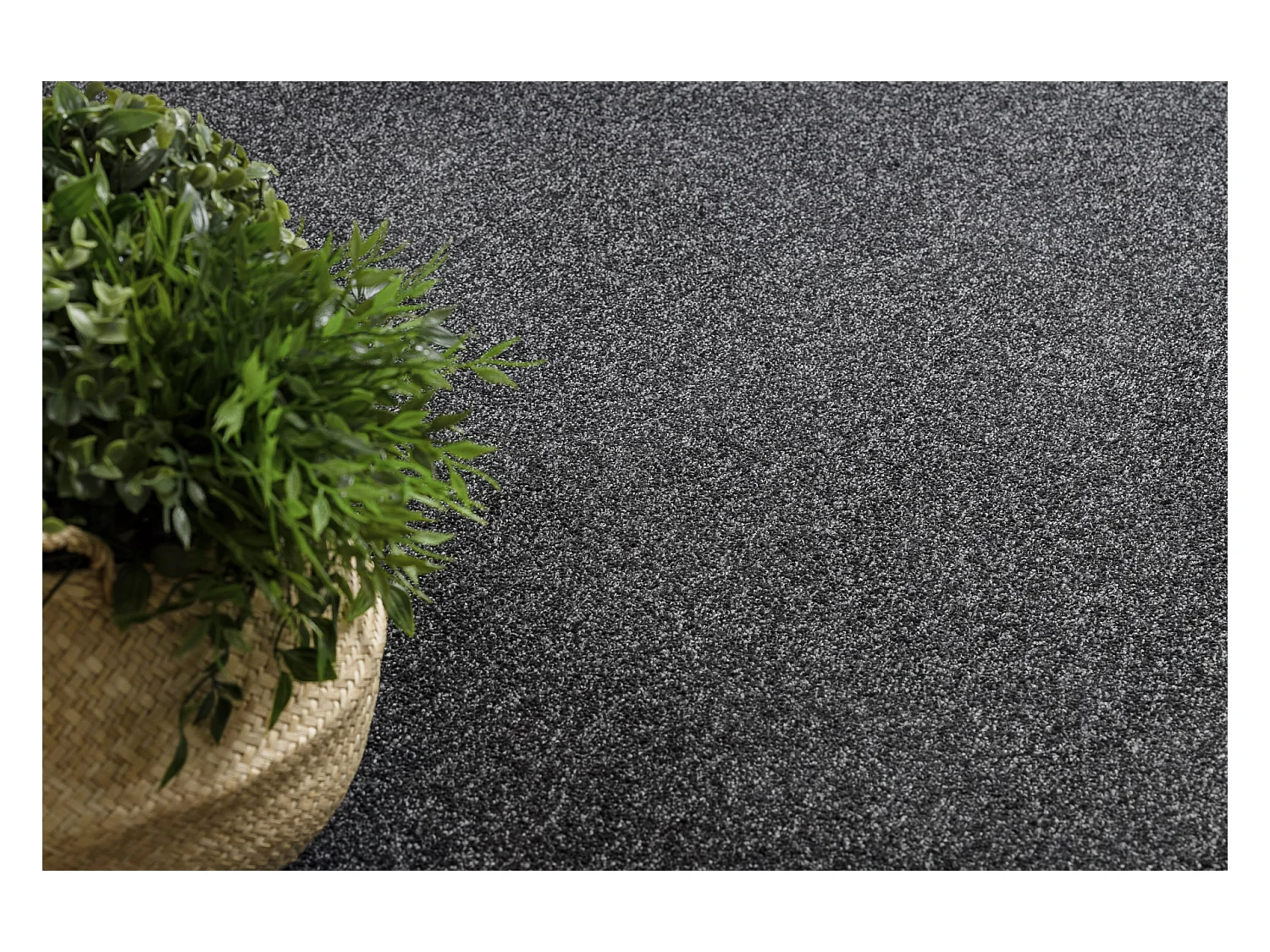 TAPIJT ROND EXCELLENCE zwart 141, glad, melange cercle 150 cm