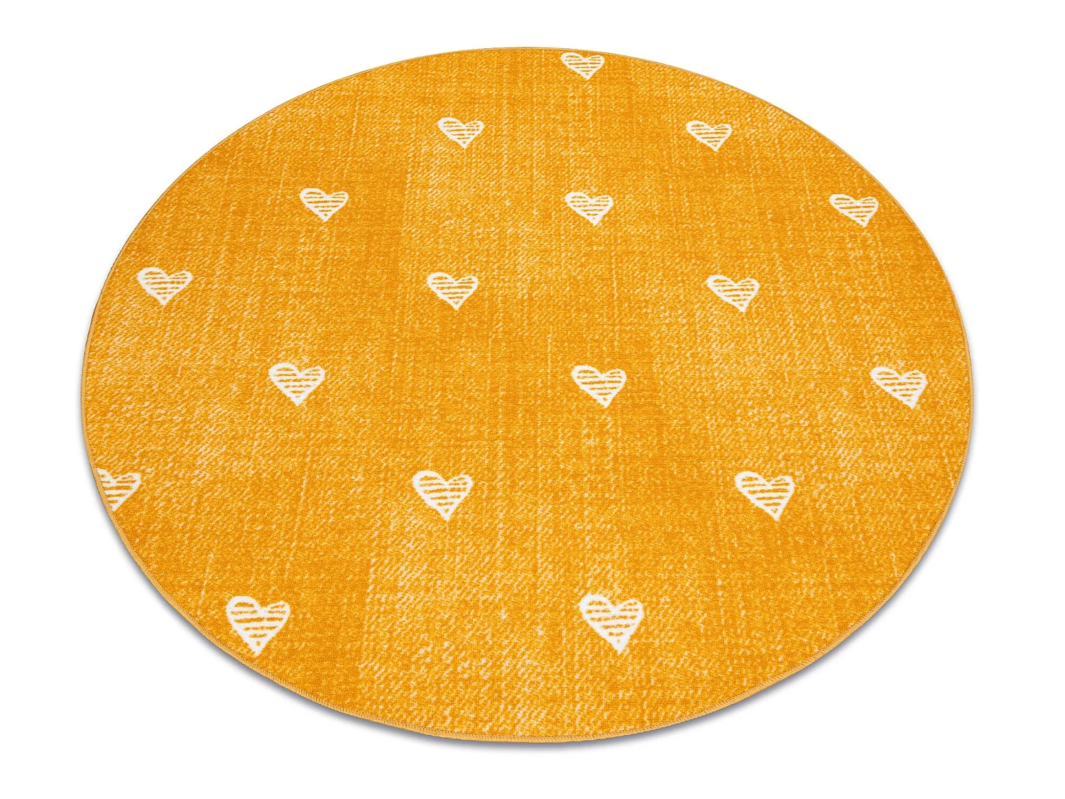 Tapijt voor kinderen HEARTS ROND Jeans gewreven , harten, kinderen - o cercle 200 cm