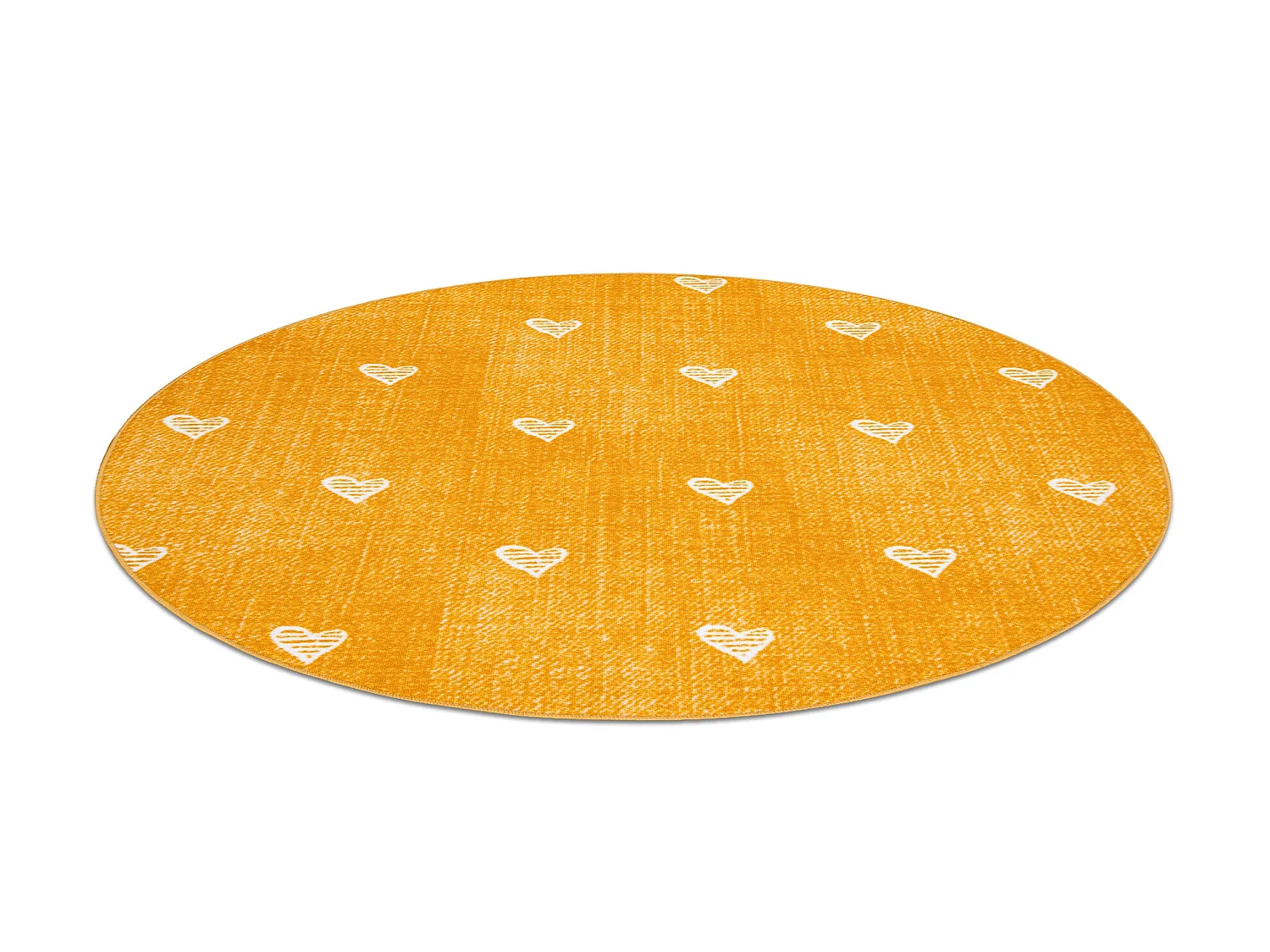 Tapijt voor kinderen HEARTS ROND Jeans gewreven , harten, kinderen - o cercle 200 cm