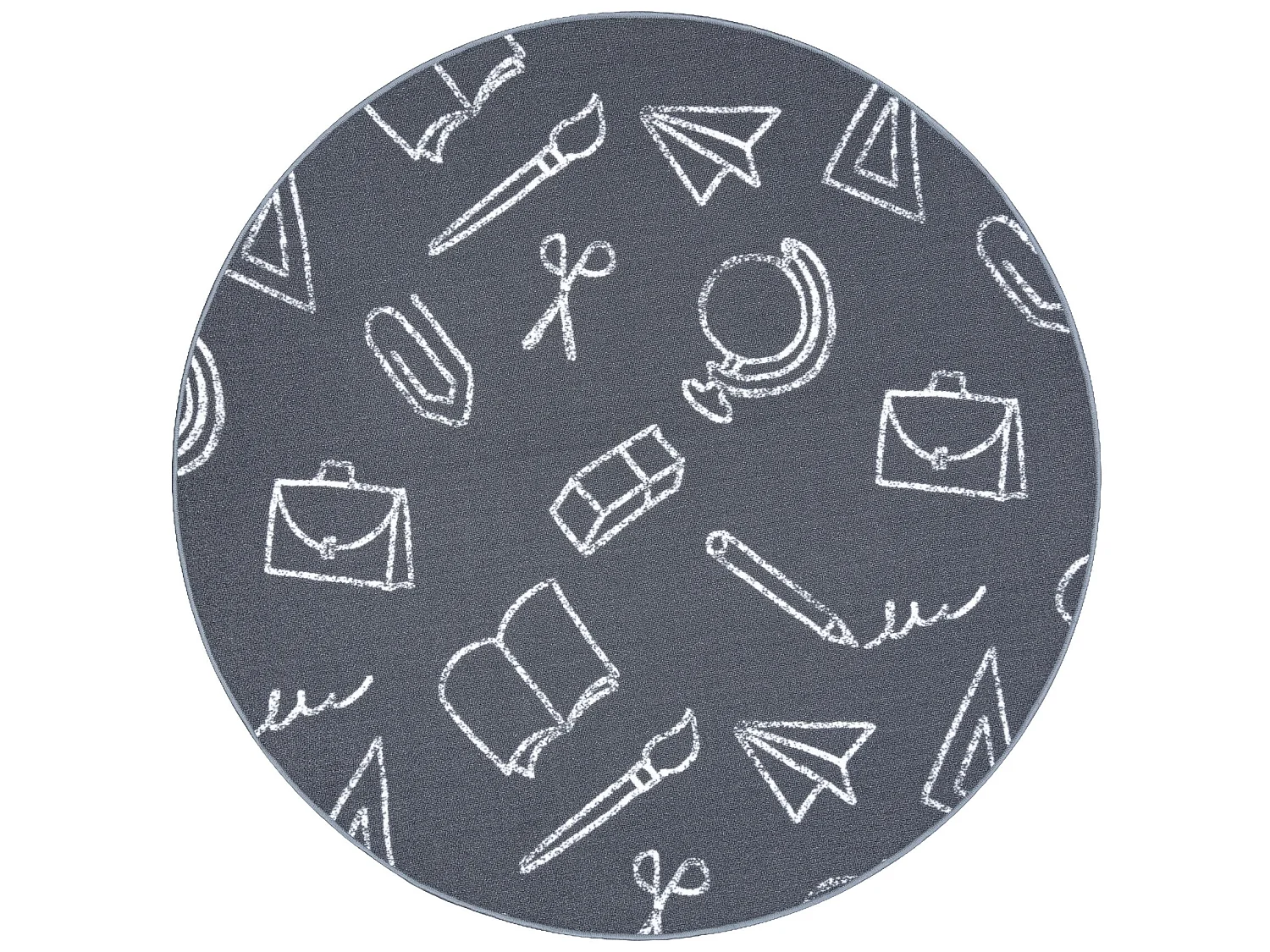 Tapijt voor kinderen SCHOOL ROND school, kinderen grijskleuring cercle 100 cm