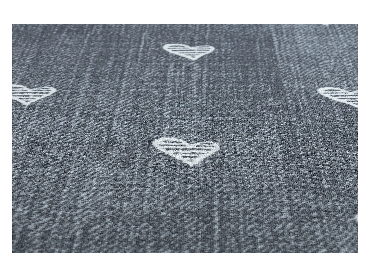 Tapis pour enfants HEARTS cercle Jeans, vintage cœurs - gris cercle 133 cm