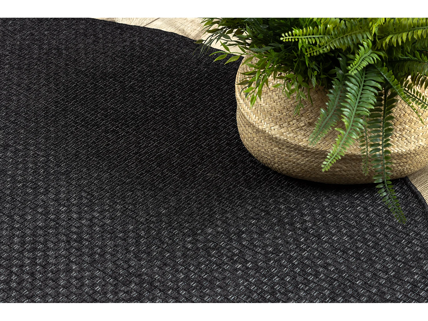 Tapis TIMO 0000 cercle SIZAL extérieur noir cercle 150 cm