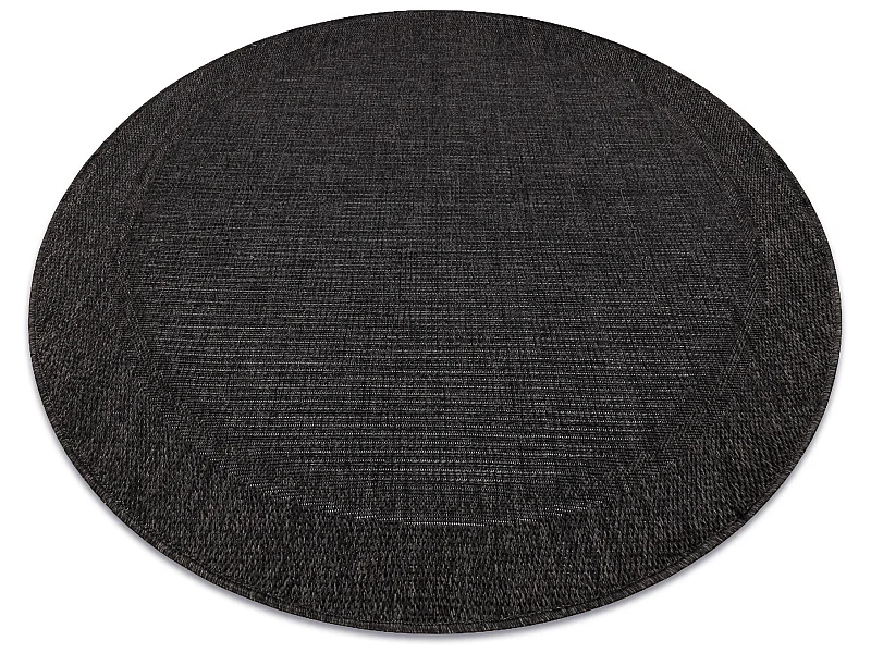 Teppich TIMO 5000 Kreis SISAL draussen Rahmen schwarz cercle 200 cm