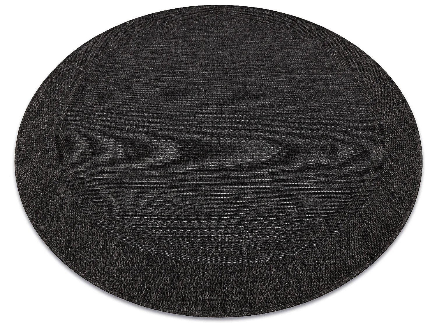 Teppich TIMO 5000 Kreis SISAL draussen Rahmen schwarz cercle 200 cm