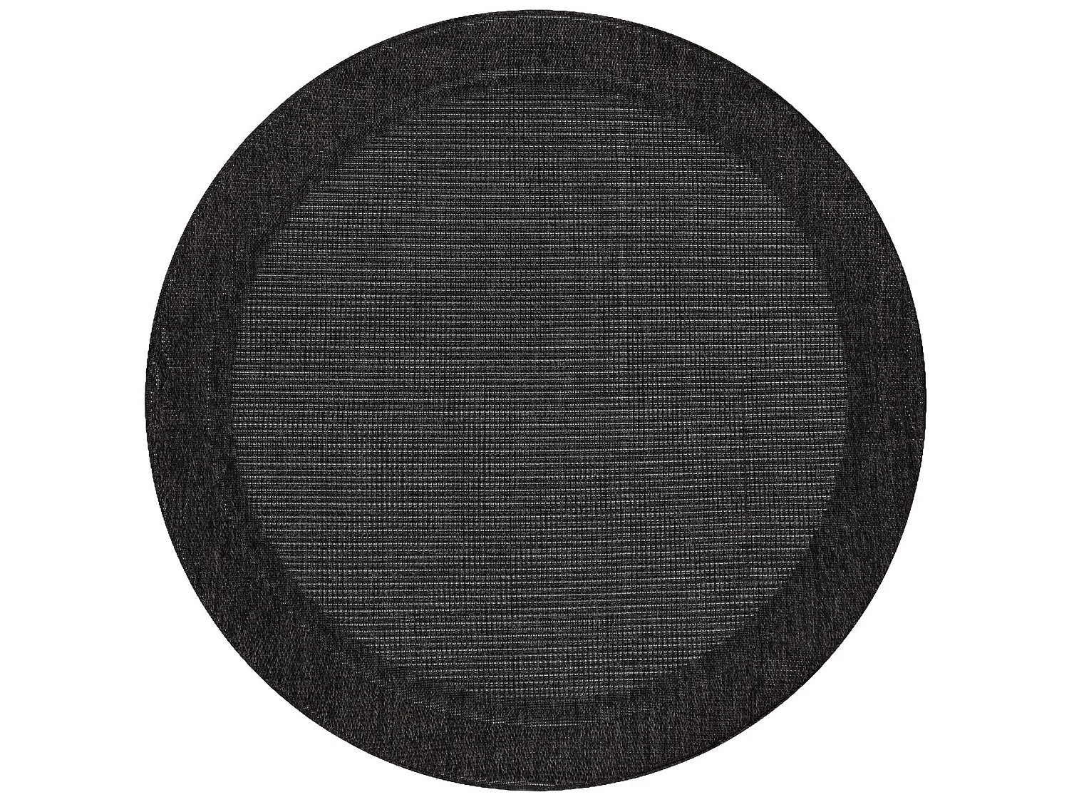 Teppich TIMO 5000 Kreis SISAL draussen Rahmen schwarz cercle 200 cm