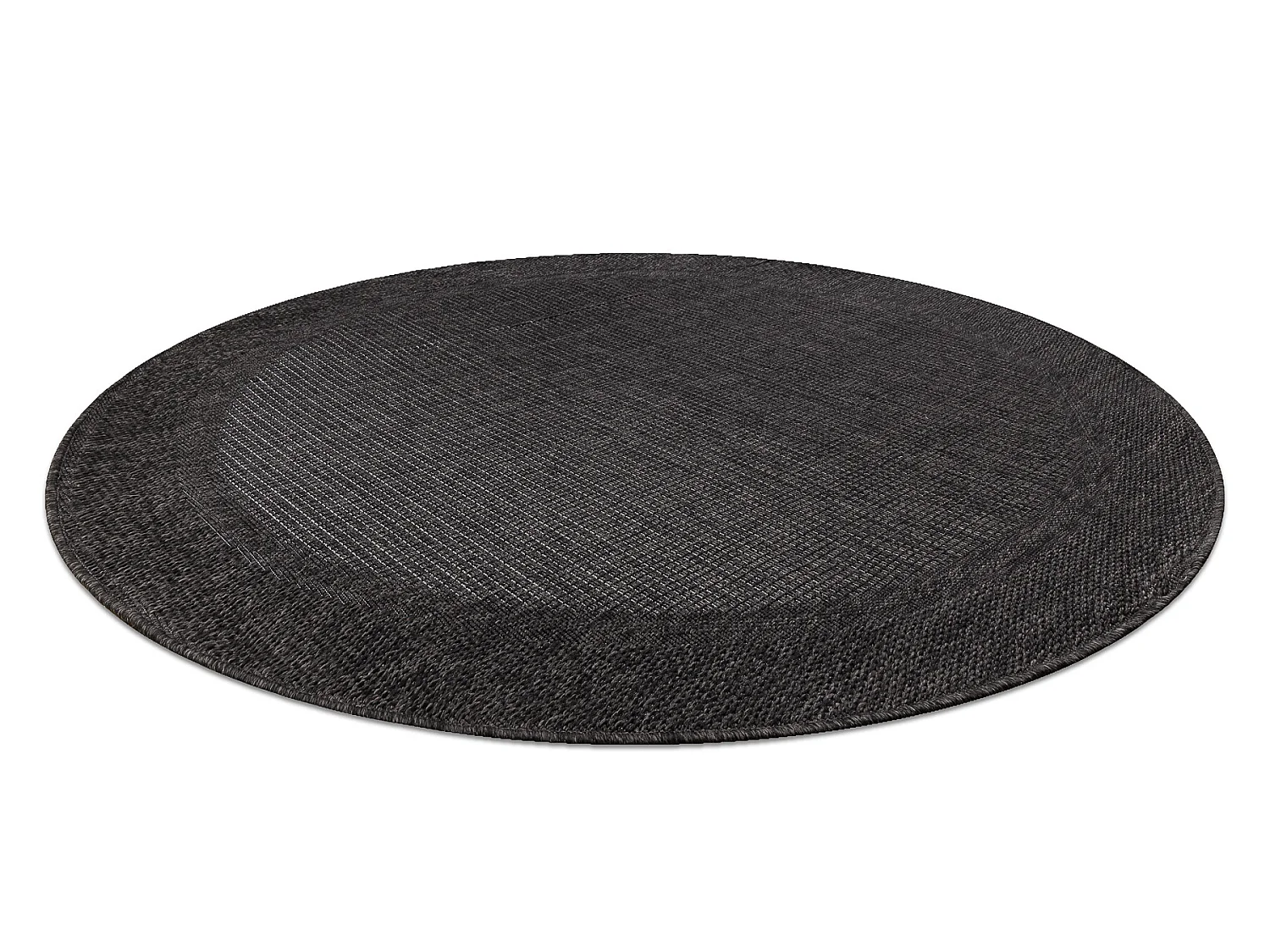 Teppich TIMO 5000 Kreis SISAL draussen Rahmen schwarz cercle 200 cm