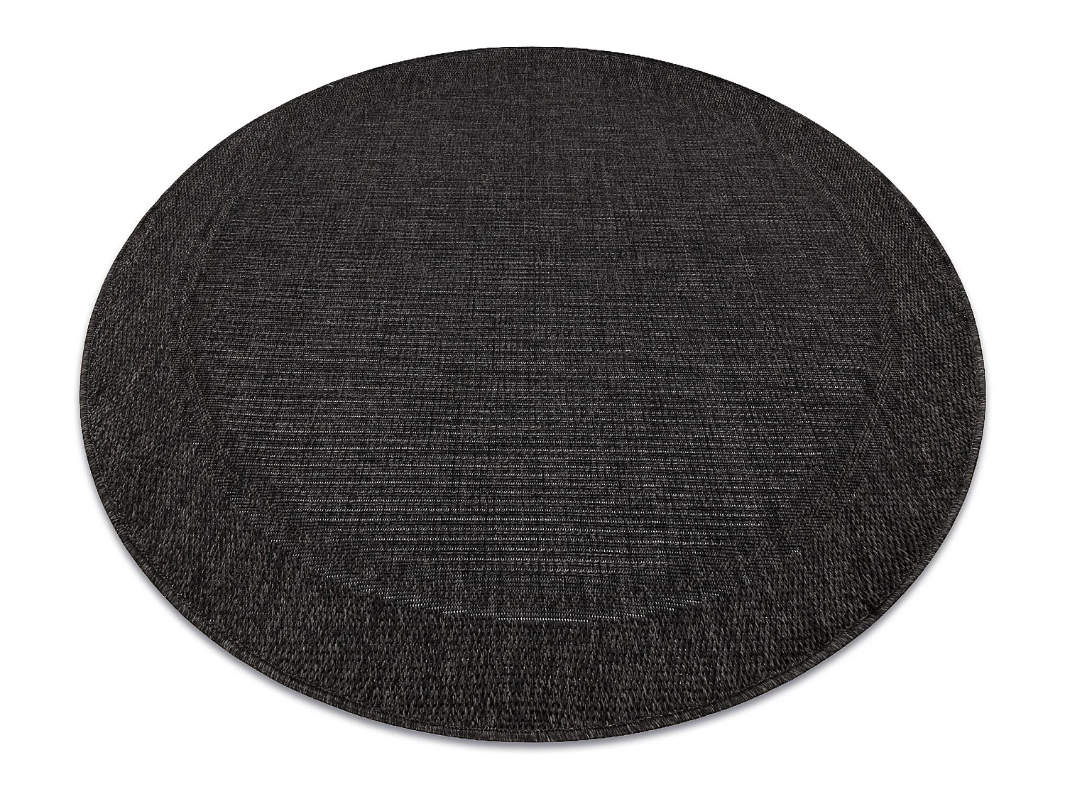 Sisal tapijt TIMO 5000 cirkel buitenshuis kader zwart cercle 200 cm