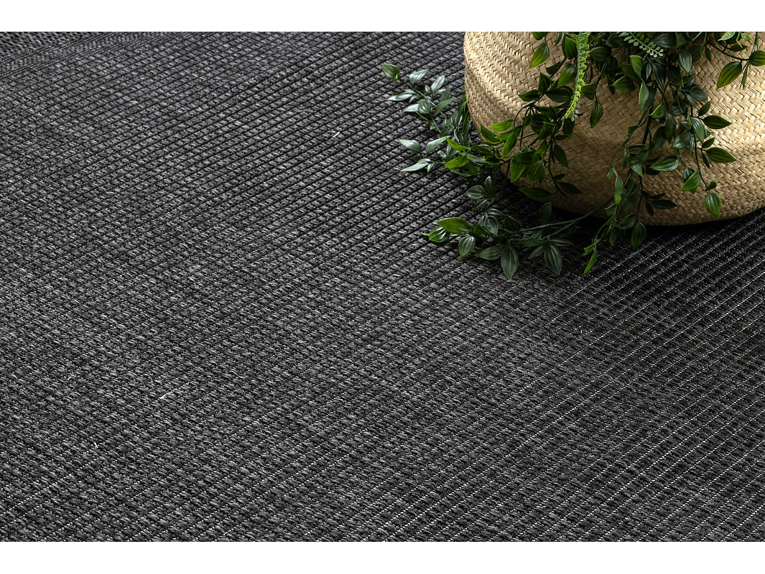 Sisal tapijt TIMO 5979 cirkel buitenshuis kader zwart cercle 200 cm