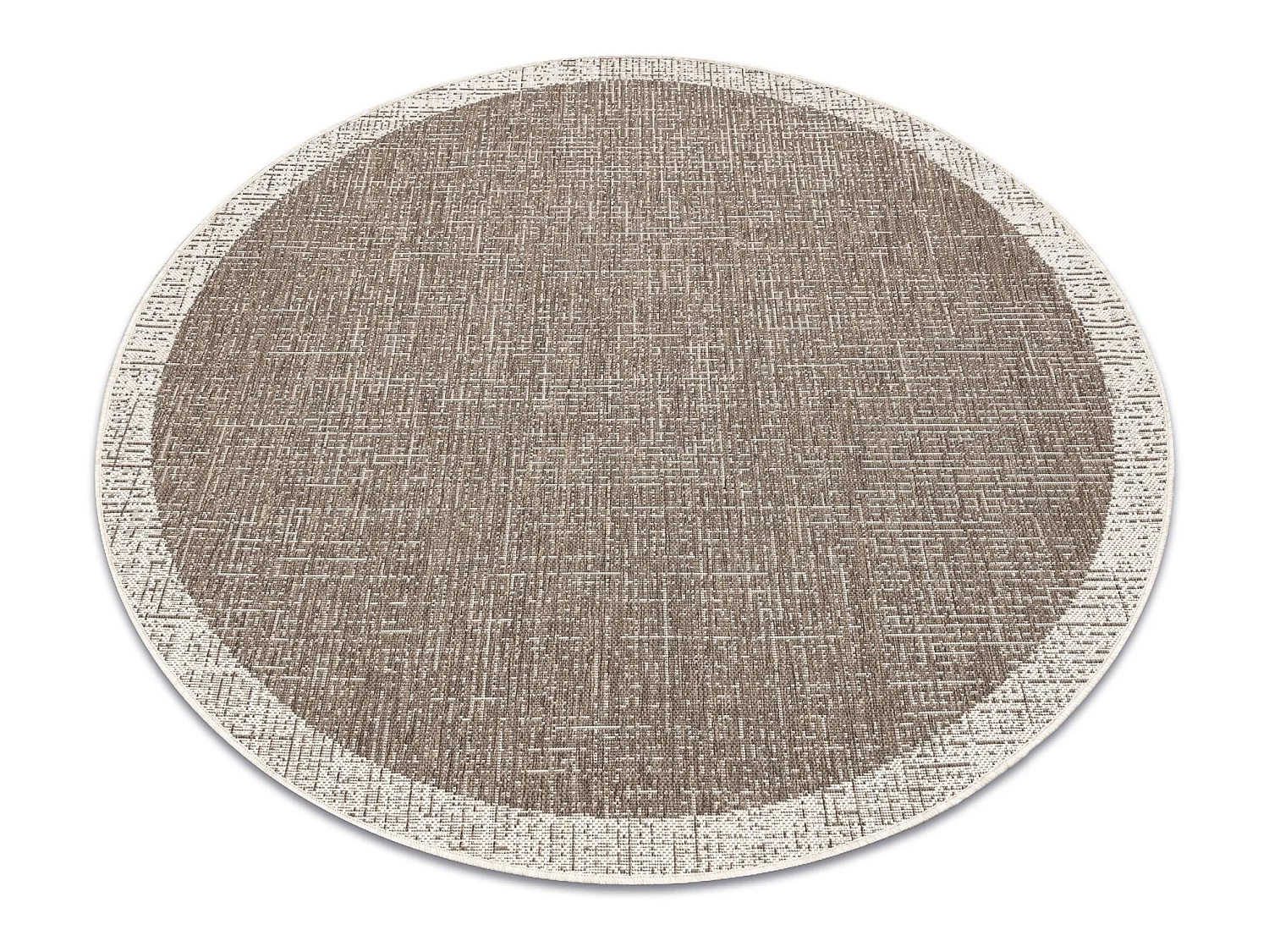 TAPIS EN CORDE SIZAL FLOORLUX Cercle 20401 Cadre taupe / champagne cercle 160 cm