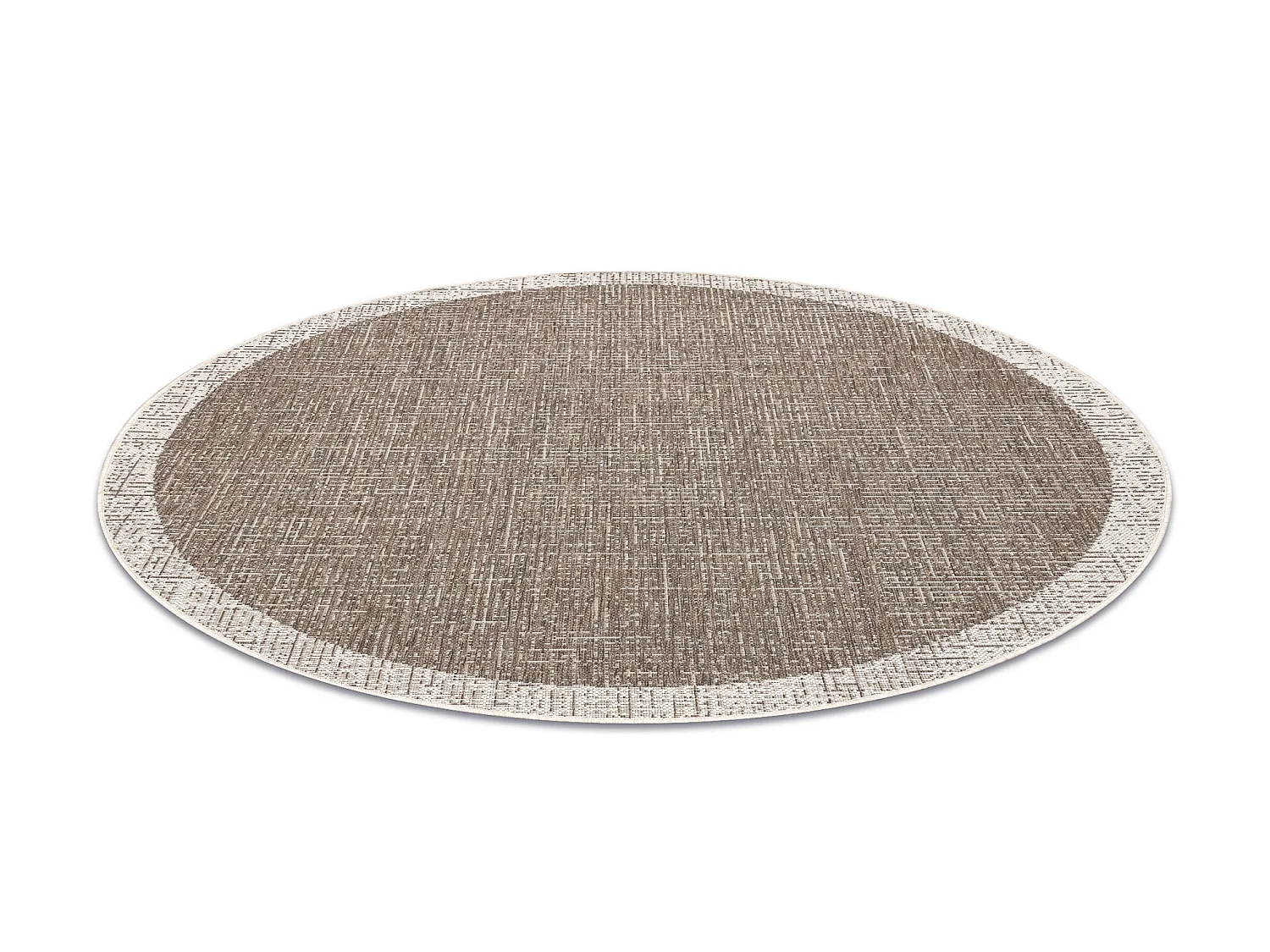 TAPIS EN CORDE SIZAL FLOORLUX Cercle 20401 Cadre taupe / champagne cercle 160 cm