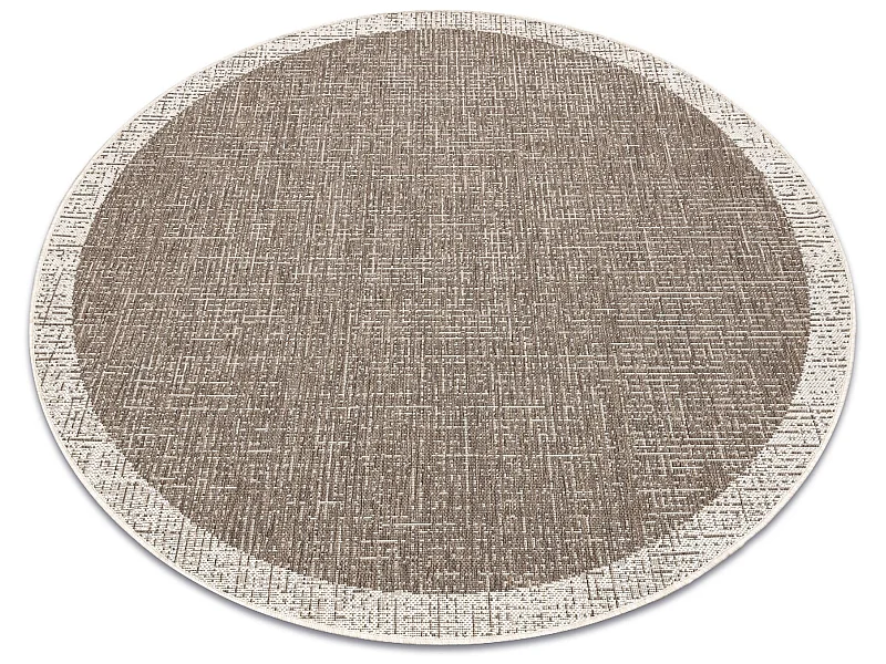 TAPPETO DI SPAGO SIZAL FLOORLUX Cerchio 20401 Telaio taupe / champagne cercle 160 cm