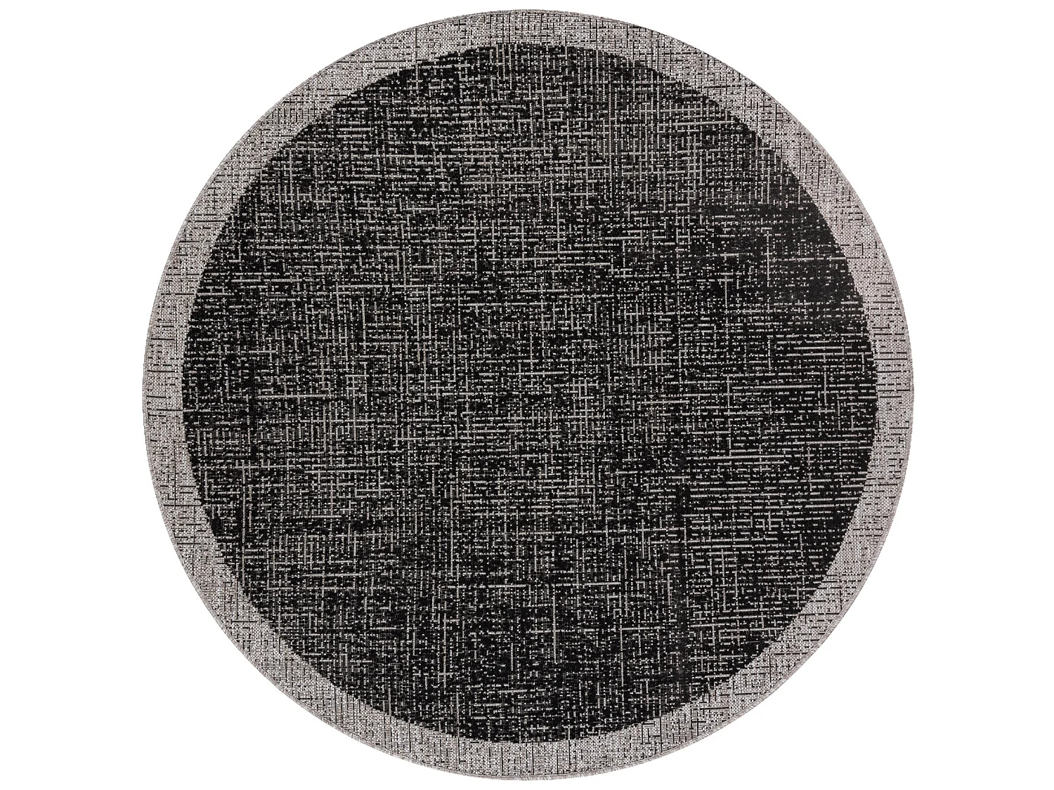 Sisal tapijt SISAL FLOORLUX rond 20401 Kader zwart / zilver  cercle 120 cm