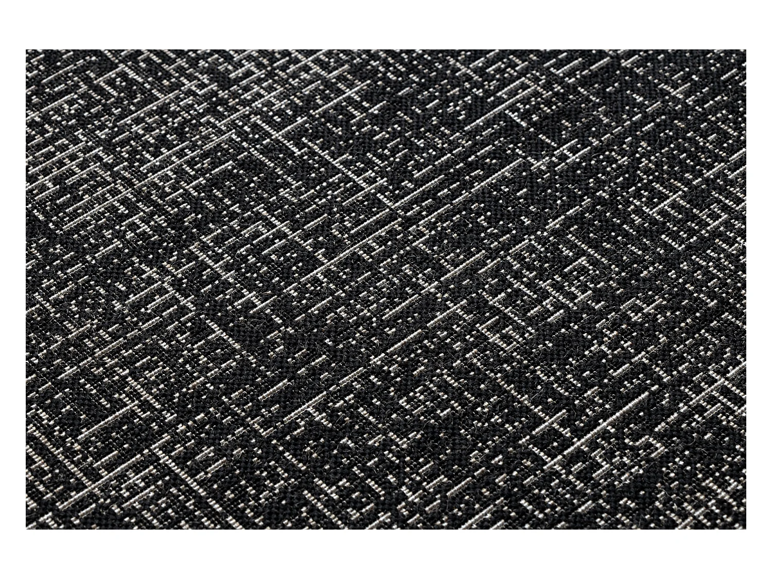 TAPIS EN CORDE SIZAL FLOORLUX Cercle 20401 Cadre noir / argentin  cercle 120 cm