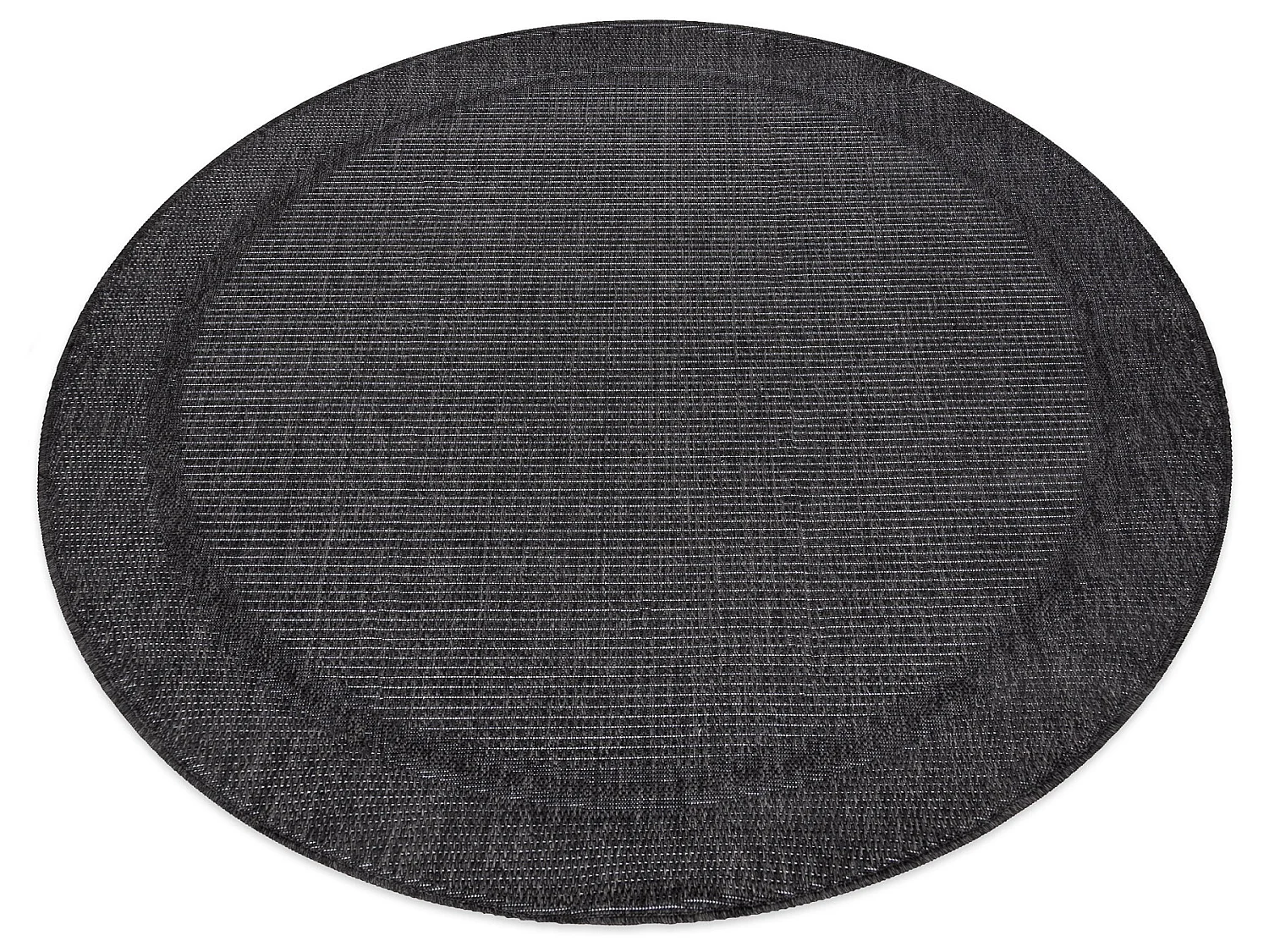 Sisal tapijt TIMO 5979 cirkel buitenshuis kader zwart cercle 150 cm