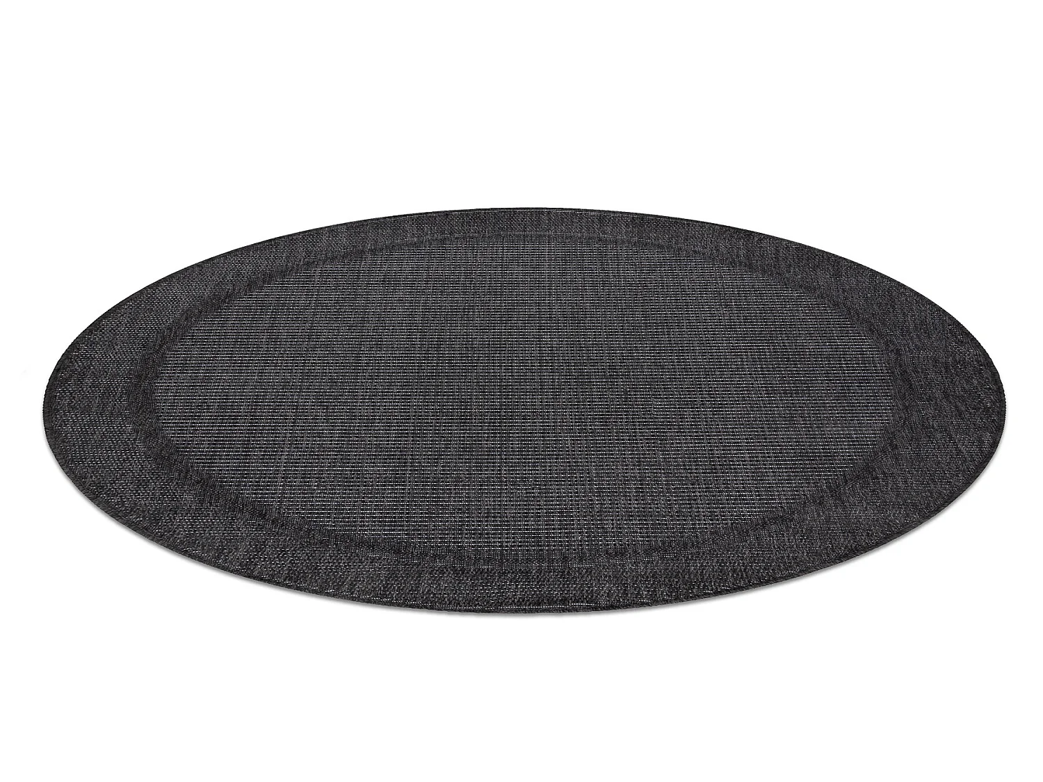 Sisal tapijt TIMO 5979 cirkel buitenshuis kader zwart cercle 150 cm