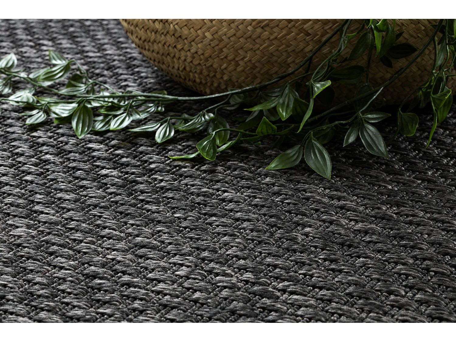 Sisal tapijt TIMO 6272 cirkel buitenshuis crno cercle 200 cm