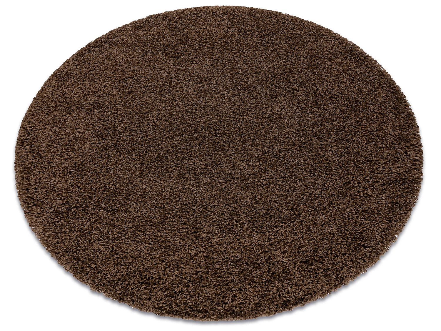 Tapis SOFFI Cercle shaggy 5cm marron cercle 80 cm