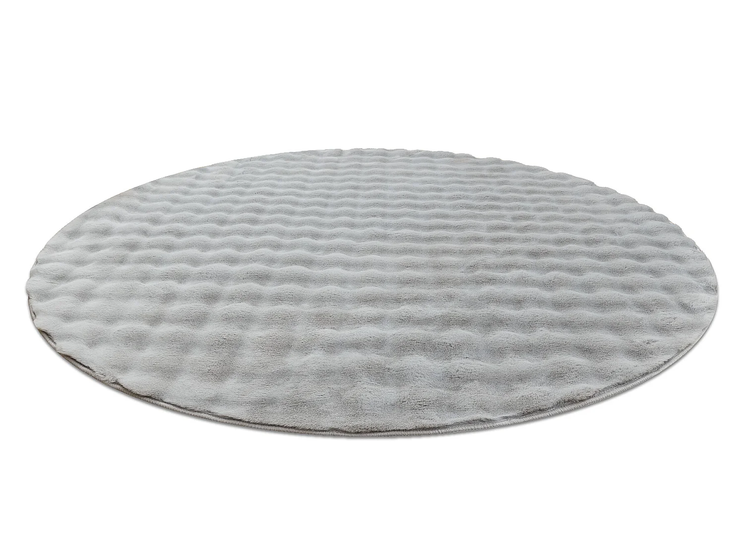 Tapis BUBBLE cercle argentin 21 IMITATION DE FOURRURE DE LAPIN 3D stru cercle 120 cm