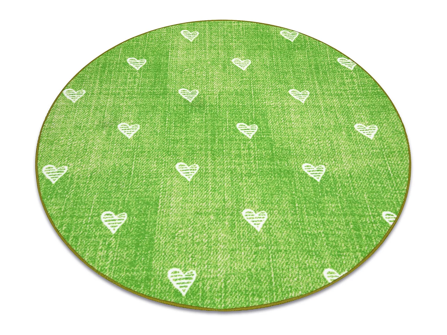 Tapijt voor kinderen HEARTS ROND Jeans gewreven , harten, kinderen - g cercle 150 cm