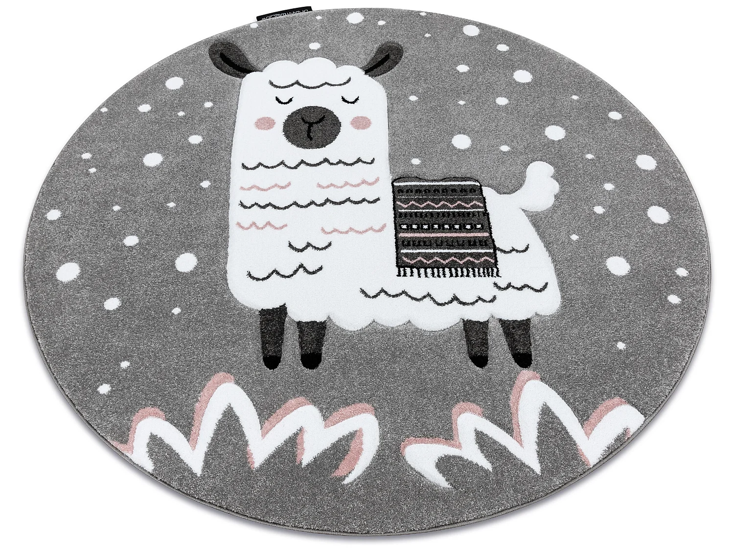 Tapijt PETIT LAMA ROND grijskleuring cercle 120 cm