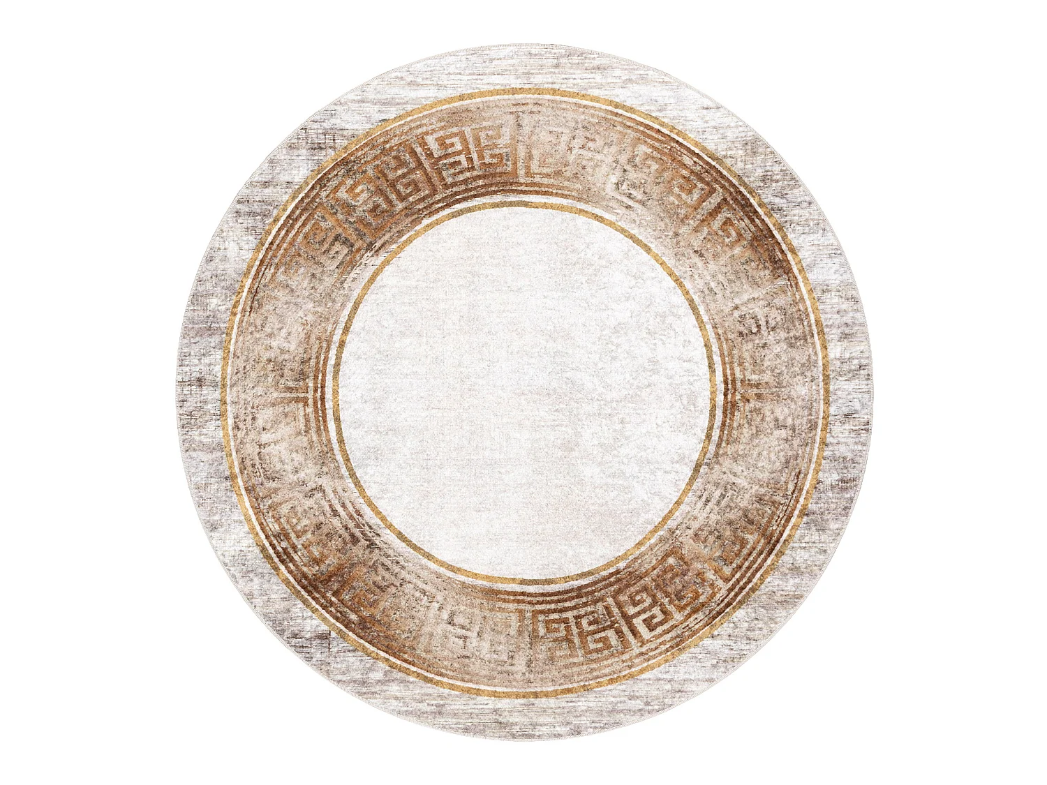 MIRO 51236.807 cirkel tapijt wasbaar marmer, grieks antislip - beige / cercle 200 cm