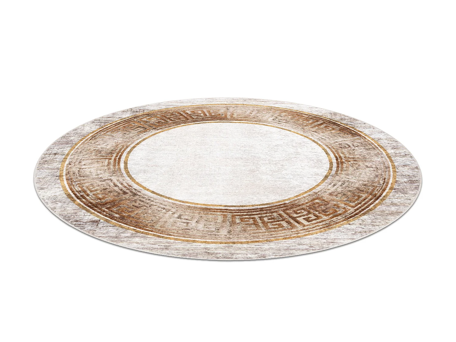MIRO 51236.807 cirkel tapijt wasbaar marmer, grieks antislip - beige / cercle 200 cm