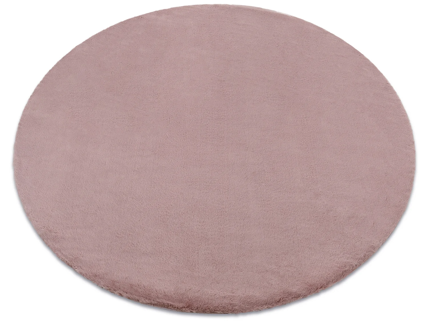 Tapijt BUNNY ROND rozekleuring IMITATIE konijnenvacht cercle 160 cm