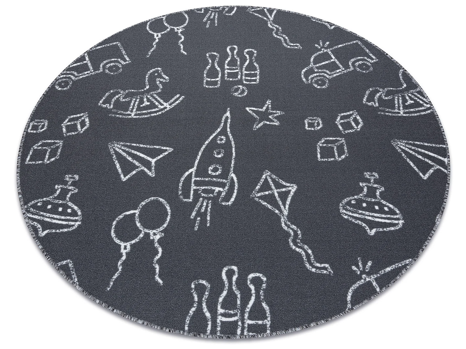 Tapijt voor kinderen TOYS ROND speelgoed, om mee te spelen, kinderen - cercle 150 cm