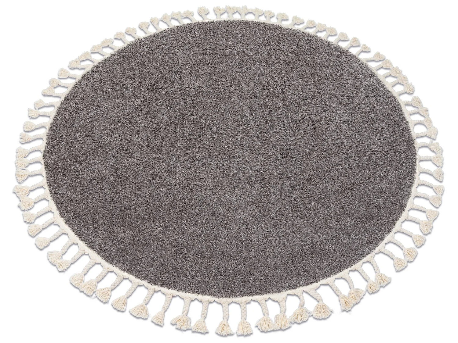 Tapijt BERBER 9000 ROND bruinrand , Barber , marokkaanse shaggy cercle 120 cm