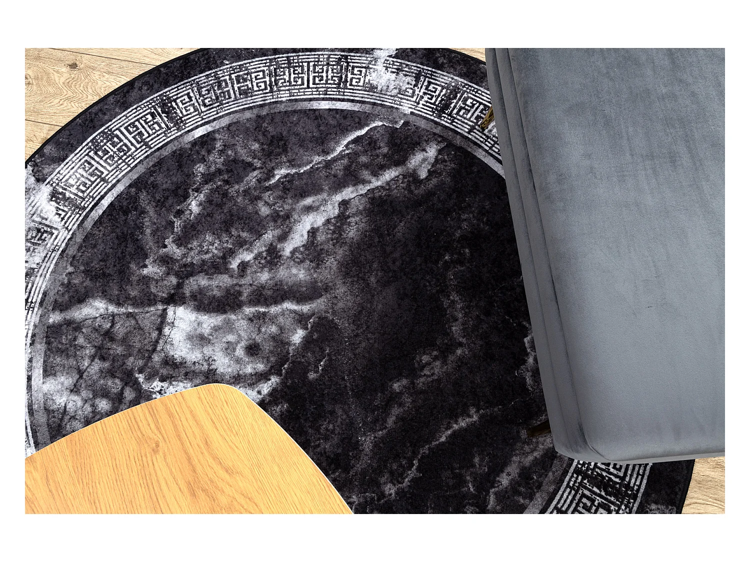 Dywan do prania MIRO 51199.807 koło Marmur, grecki antypoślizgowy -  cercle 80 cm