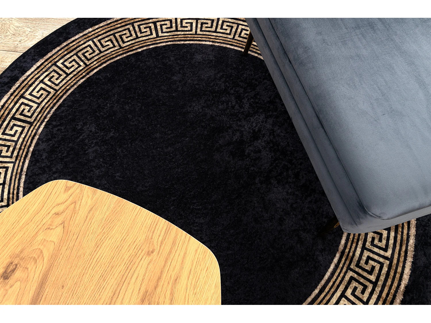 Alfombra lavable MIRO 51360.802 circulo Griego antideslizante - negro  cercle 100 cm