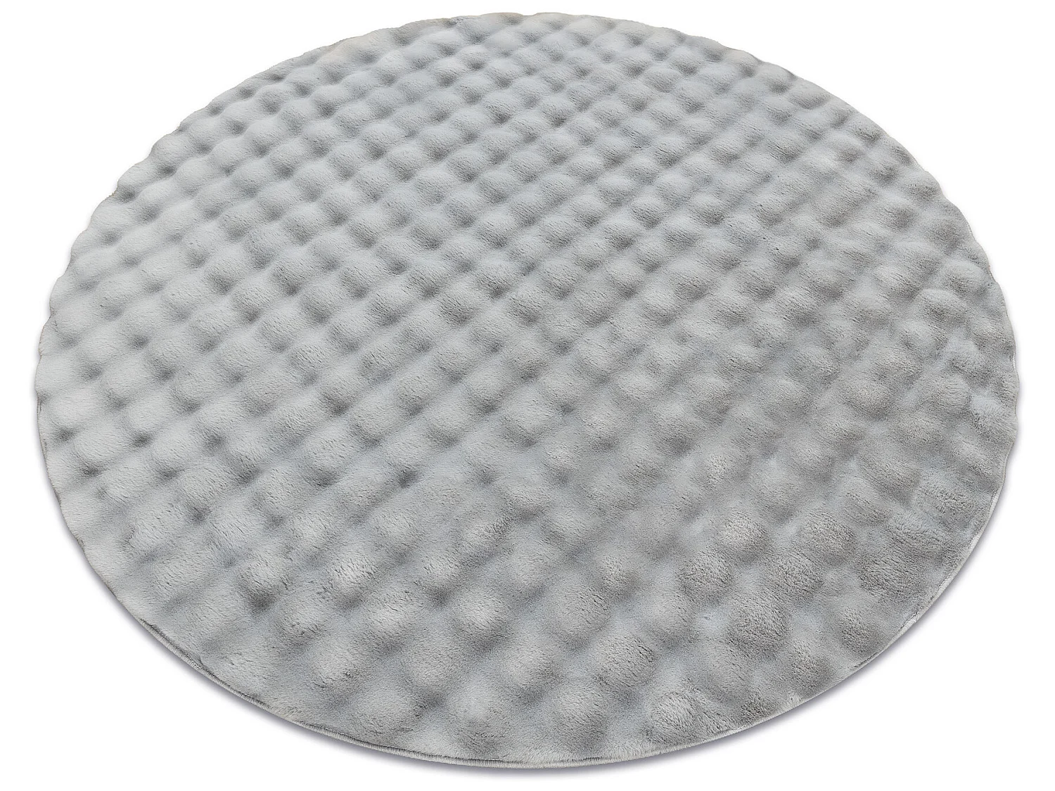 Tappeto BUBBLE cerchio argento 21 IMITAZIONE PELLICCIA DI CONIGLIO 3D  cercle 80 cm