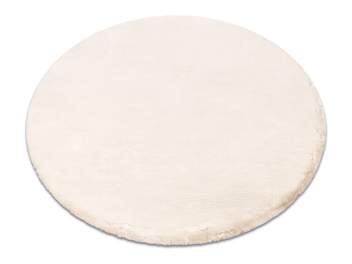 Tapis TEDDY NEW sand 52 cercle Shaggy beige très épais, en peluche cercle 200 cm
