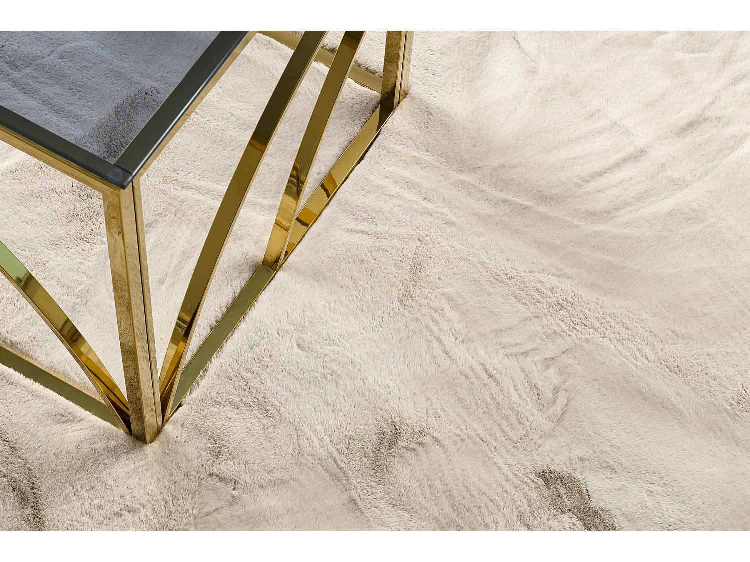 Tapis TEDDY NEW sand 52 cercle Shaggy beige très épais, en peluche cercle 200 cm