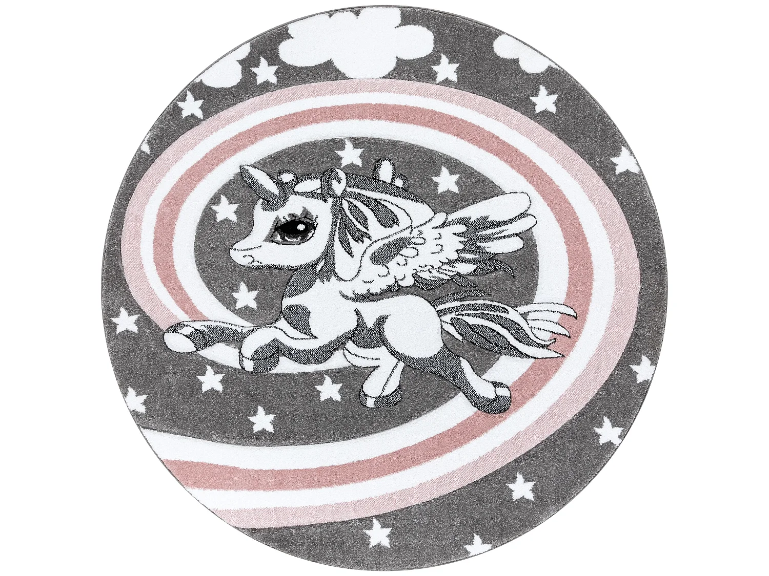 Tapis PETIT PONY PETIT PONEY cercle gris cercle 120 cm
