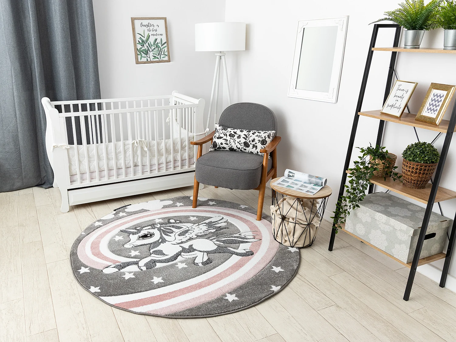 Tapis PETIT PONY PETIT PONEY cercle gris cercle 120 cm