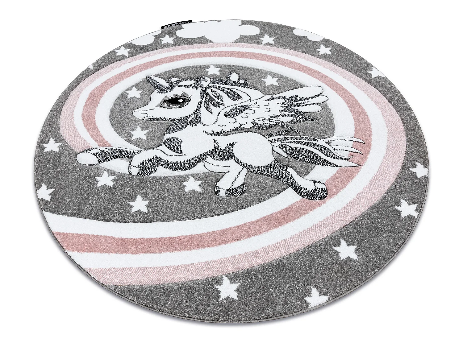 Tapijt PETIT PAARDJES ROND grijskleuring cercle 120 cm